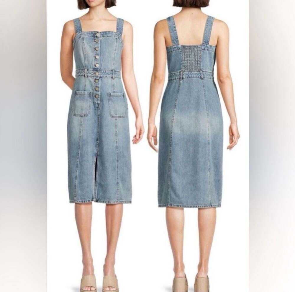 Habitual Denim Button-Down Midi Dress Size M